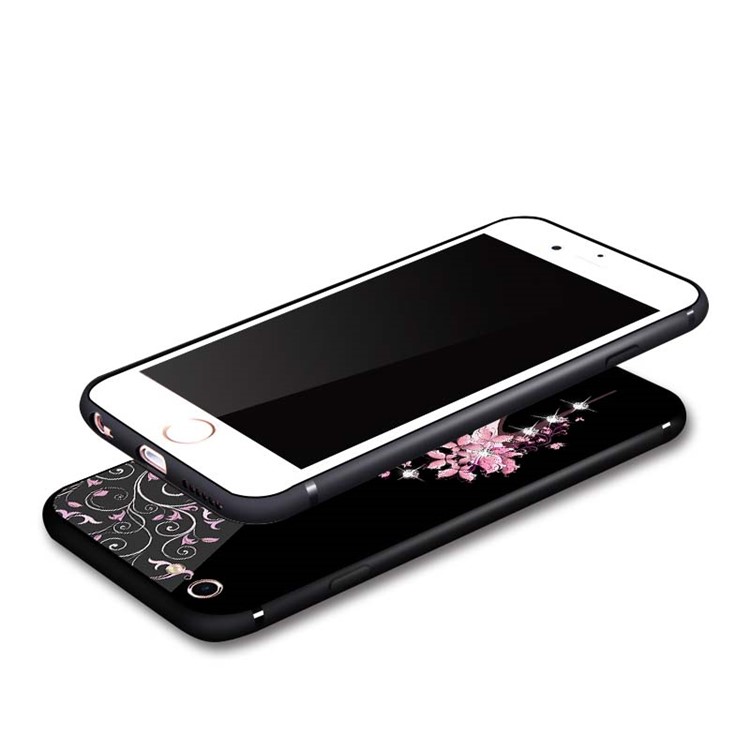 NXE for iPhone 6s / 6 Diamante High-heel Shoe Tempered Glass Back PC + TPU Hybrid Case - Pink-4