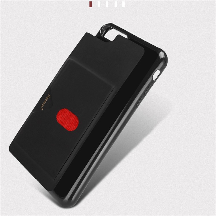 HANMAN PU Leather Coated TPU Card Slot Case for iPhone 8 Plus/7 Plus 5.5 inch - Black-2
