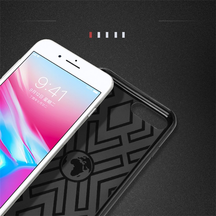 HANMAN PU Leather Coated TPU Card Slot Case for iPhone 8 Plus/7 Plus 5.5 inch - Black-4