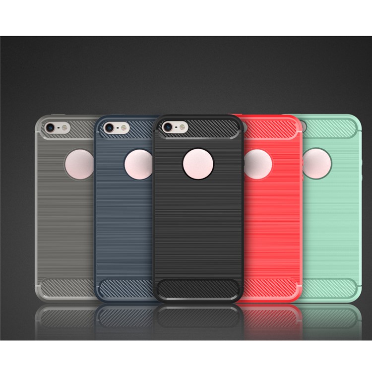 50Pcs/Set Carbon Fiber Brushed TPU Shell Case for iPhone SE/5s/5 - Black-9