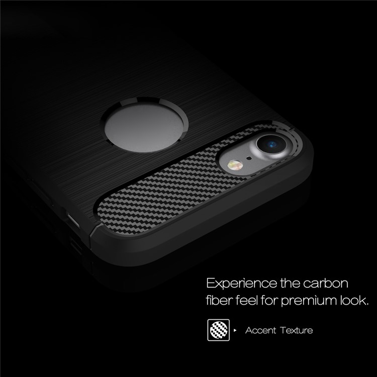 50Pcs/Set Carbon Fiber Texture Brushed Soft TPU Case for iPhone 8 / 7 4.7 inch - Black-3