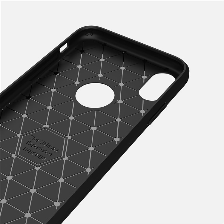 50Pcs/Set Carbon Fiber Texture Brushed TPU Back Casing for iPhone X / 10 5.8 inch - Black-5