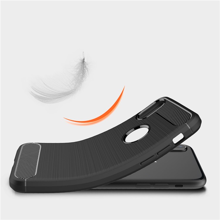50Pcs/Set Carbon Fiber Texture Brushed TPU Back Casing for iPhone X / 10 5.8 inch - Black-7