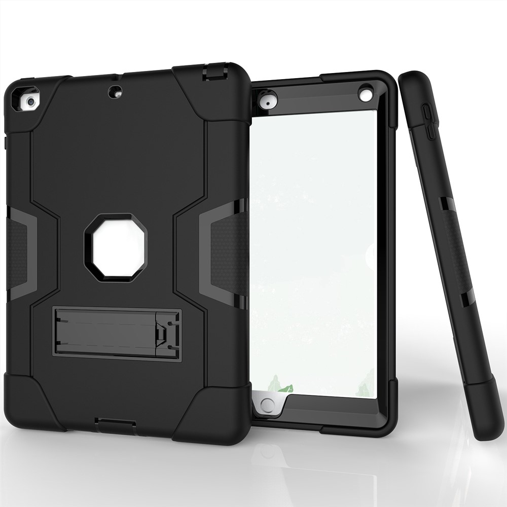 Bi-color PC + TPU Hybrid Kickstand Tablet Case for iPad 9.7-inch (2017) - Green-2