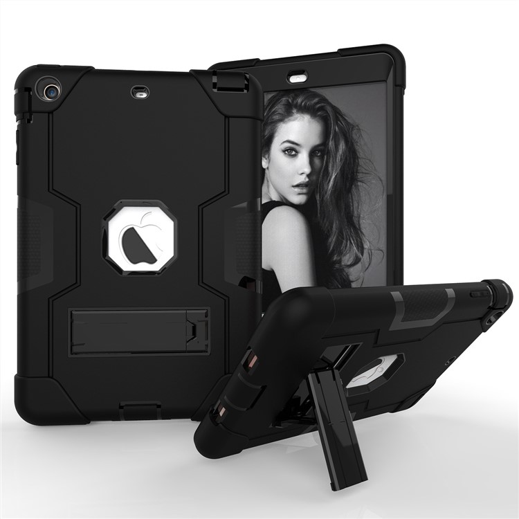 Cool PC + TPU Hybrid Case with Kickstand for iPad Mini 3/2/1 - Black-1