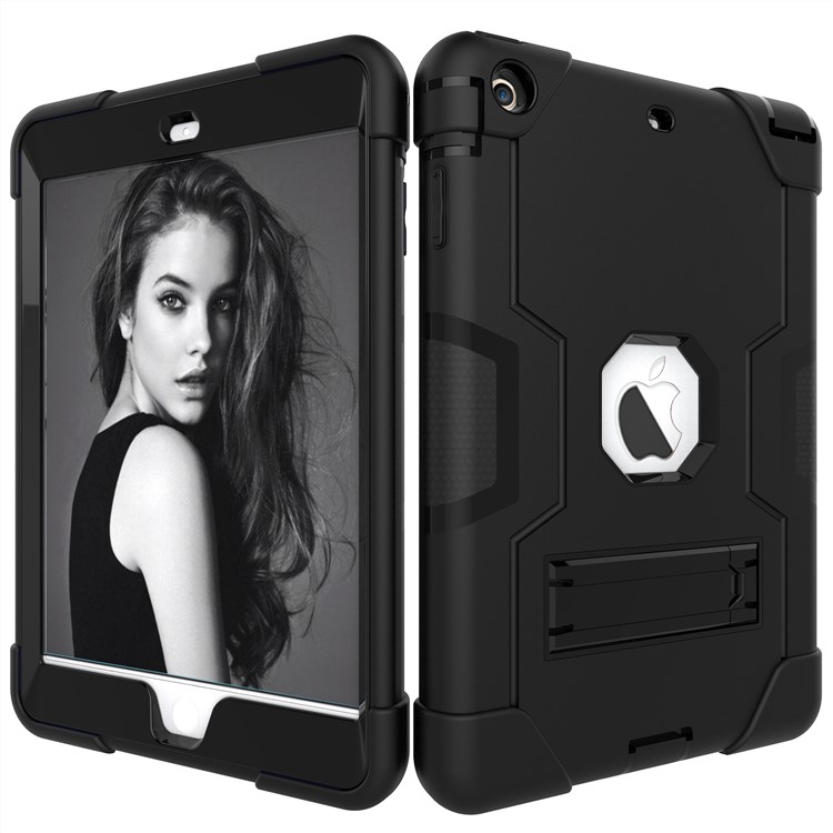 Cool PC + TPU Hybrid Case with Kickstand for iPad Mini 3/2/1 - Black-5