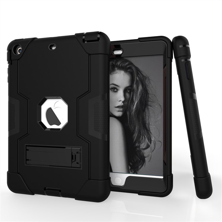 Cool PC + TPU Hybrid Case with Kickstand for iPad Mini 3/2/1 - Black-7