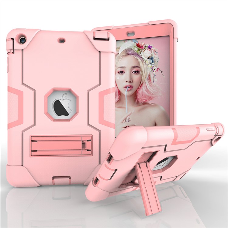 

Cool PC + TPU Hybrid Cover Phone Shell with Kickstand for iPad Mini 3/2/1 - Pink