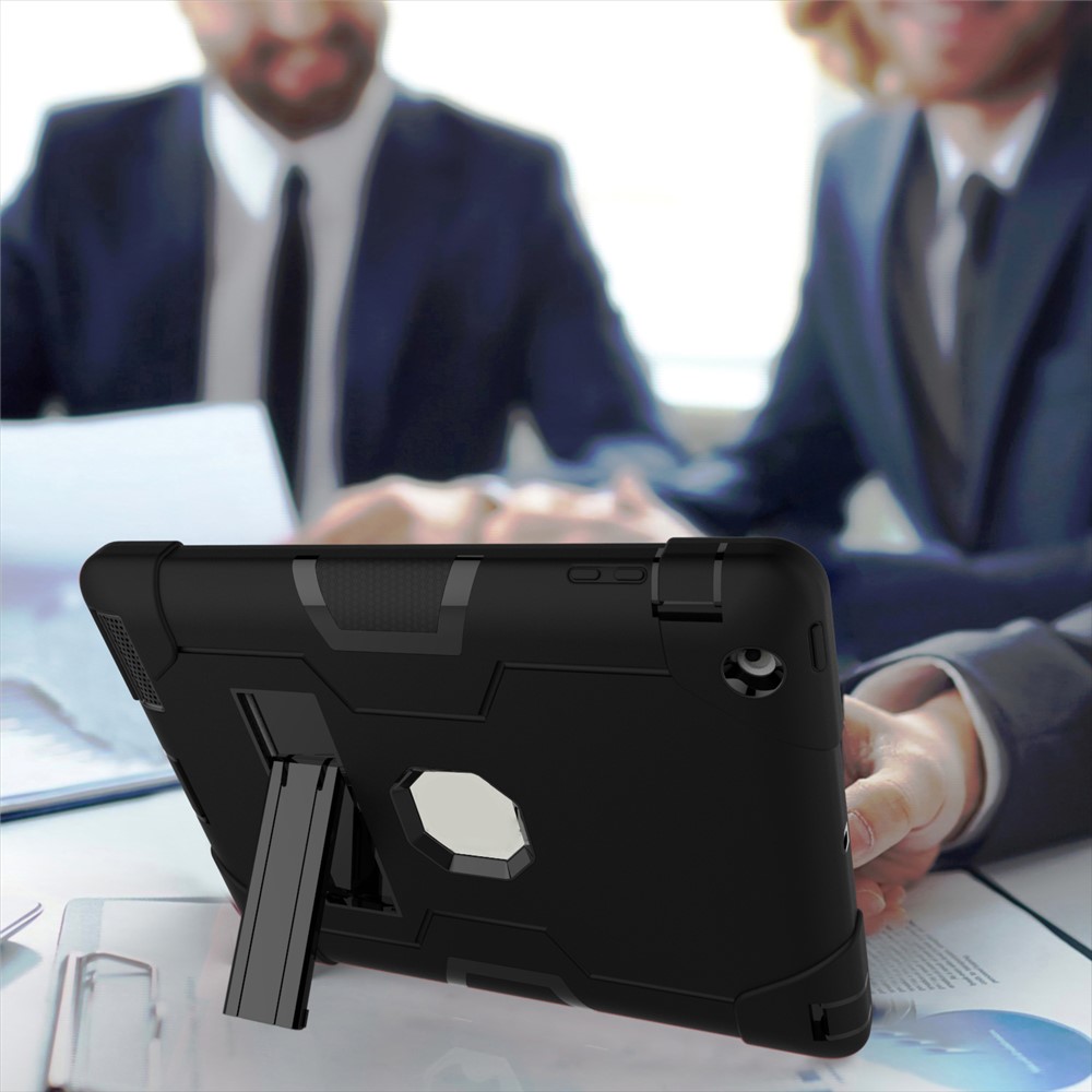 Cool PC + TPU Hybrid Kickstand Tablet Casing Cover for iPad 4/3/2 - Black-5