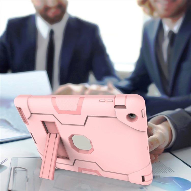 Cool PC + Silicone Hybrid Kickstand Tablet Protection Cover for iPad 4/3/2 - Pink-6