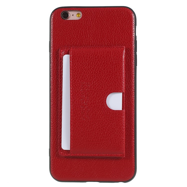 

PU Leather Coated TPU Kickstand Card Slot Case for iPhone 6s/6 4.7-inch - Red