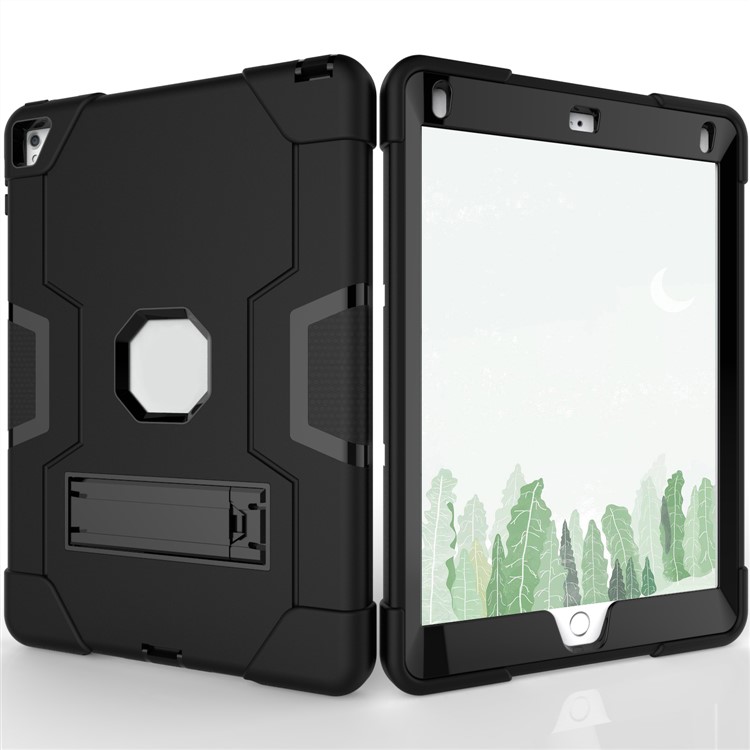 Cubierta De La Cubierta De La Tableta De Kickstand Híbrido PC + Silicone Cool Para Ipad Air 2 - Negro-2