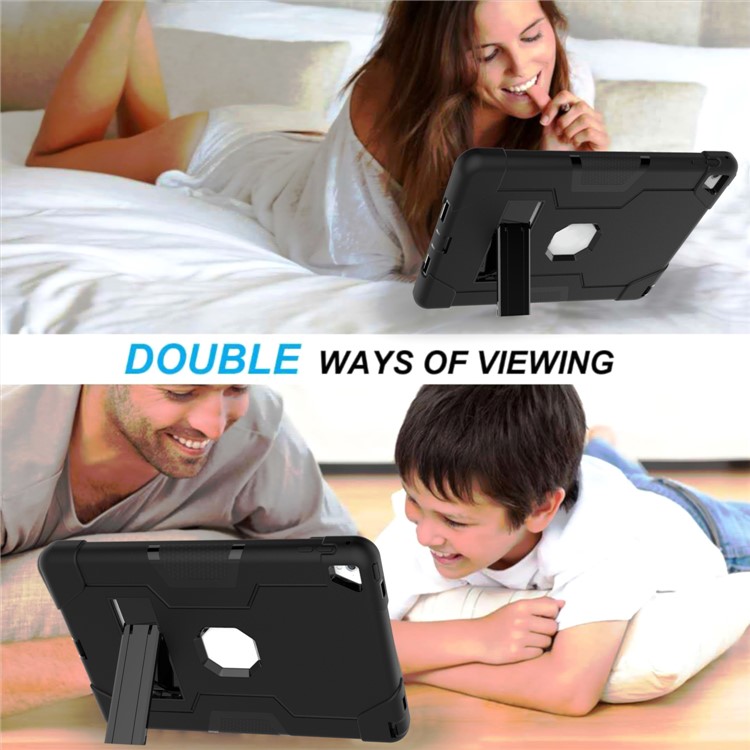 Cubierta De La Cubierta De La Tableta De Kickstand Híbrido PC + Silicone Cool Para Ipad Air 2 - Negro-3