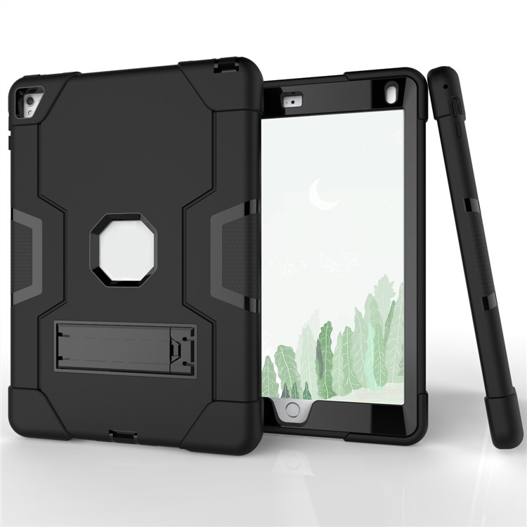 Cubierta De La Cubierta De La Tableta De Kickstand Híbrido PC + Silicone Cool Para Ipad Air 2 - Negro-7