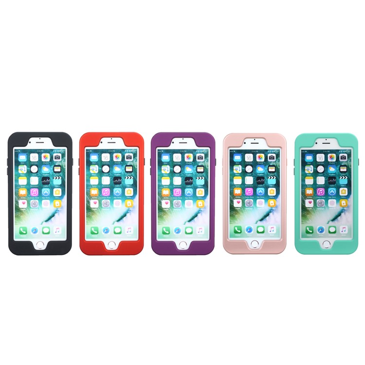 Shockproof PC+TPU Card Holder Case with Mirror for iPhone 8 Plus/7 Plus - Black-15