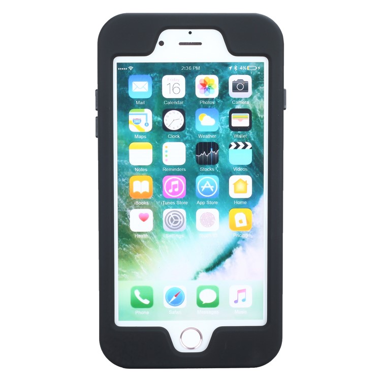 Shockproof PC+TPU Card Holder Case with Mirror for iPhone 8 Plus/7 Plus - Black-3