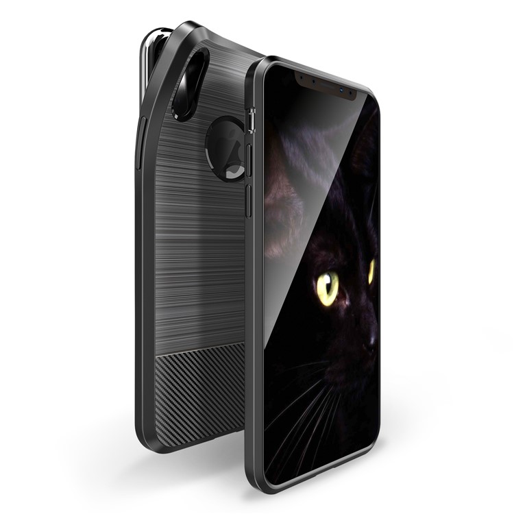 

DUX DUCIS S Series Carbon Fiber Texture Brushed TPU Phone Case for iPhone XS/X 5.8 inch - Black