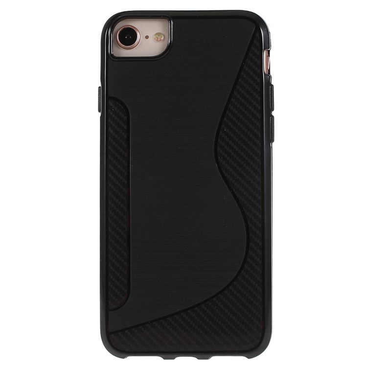 100PCS/Lot S Shape TPU Case for iPhone SE 2nd Gen (2020)/8/7 4.7 inch/6s/6 - Black-3