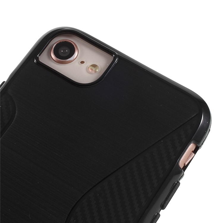 100PCS/Lot S Shape TPU Case for iPhone SE 2nd Gen (2020)/8/7 4.7 inch/6s/6 - Black-4