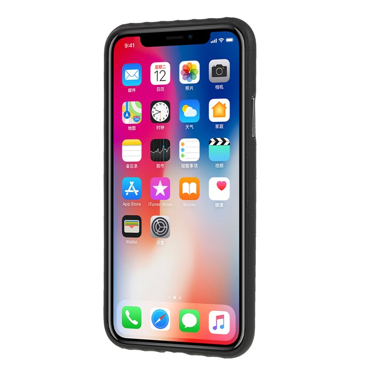 RECCI Duke Series TPU Protective Phone Case with Kickstand for iPhone X - Black-2