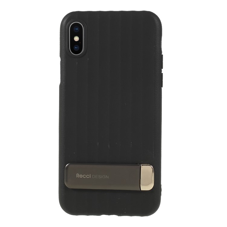 RECCI Duke Series TPU Protective Phone Case with Kickstand for iPhone X - Black-3