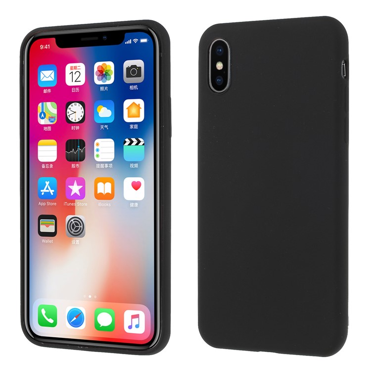 

RECCI Mousse Series Liquid Silicone PC Hybrid Mobile Phone Case for iPhone X - Black, iPhone X