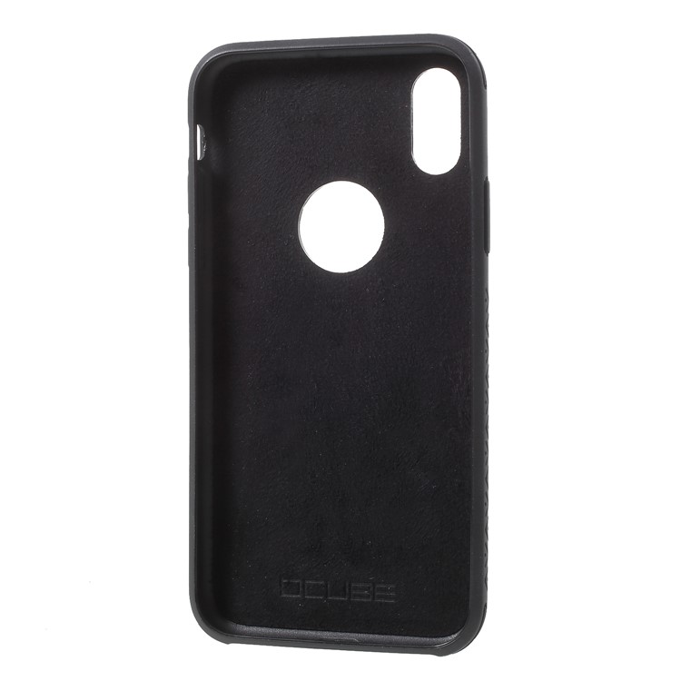 OCUBE Crocodile Texture Genuine Leather Coated PC TPU Hybrid Case for iPhone X - Black-6
