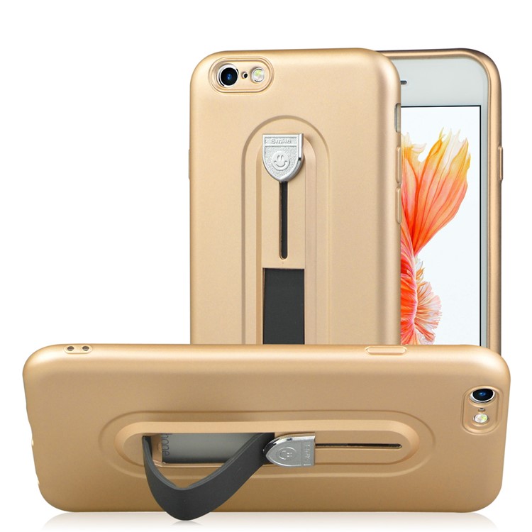 

Matte TPU Protective Case with Sliding Kickstand for iPhone 6s 6 - Gold
