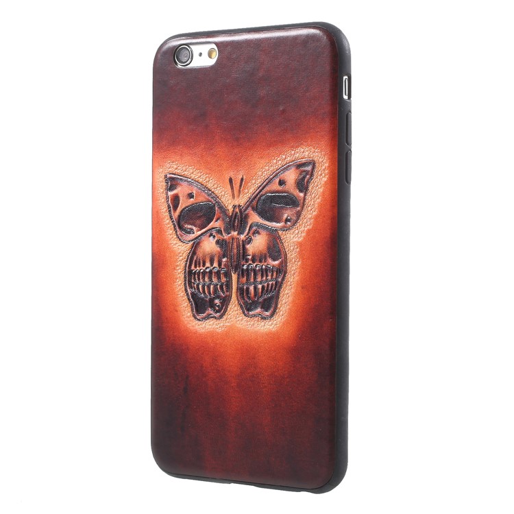 KELOE Imprint Pattern PC + TPU + PU Leather Hybrid Case for iPhone 6s Plus / 6 Plus - Butterfly-3
