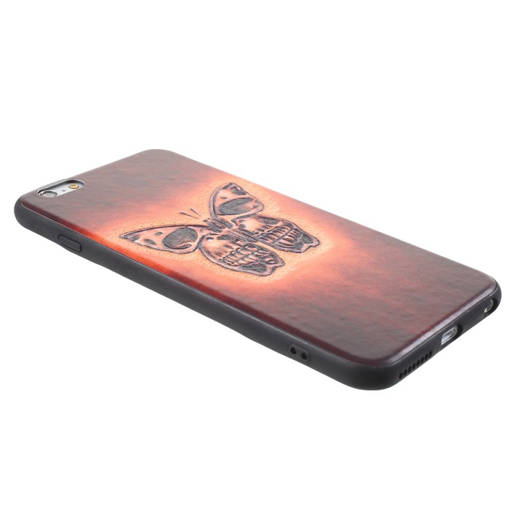KELOE Imprint Pattern PC + TPU + PU Leather Hybrid Case for iPhone 6s Plus / 6 Plus - Butterfly-4
