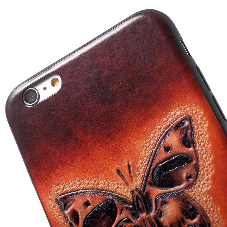 KELOE Imprint Pattern PC + TPU + PU Leather Hybrid Case for iPhone 6s Plus / 6 Plus - Butterfly-6