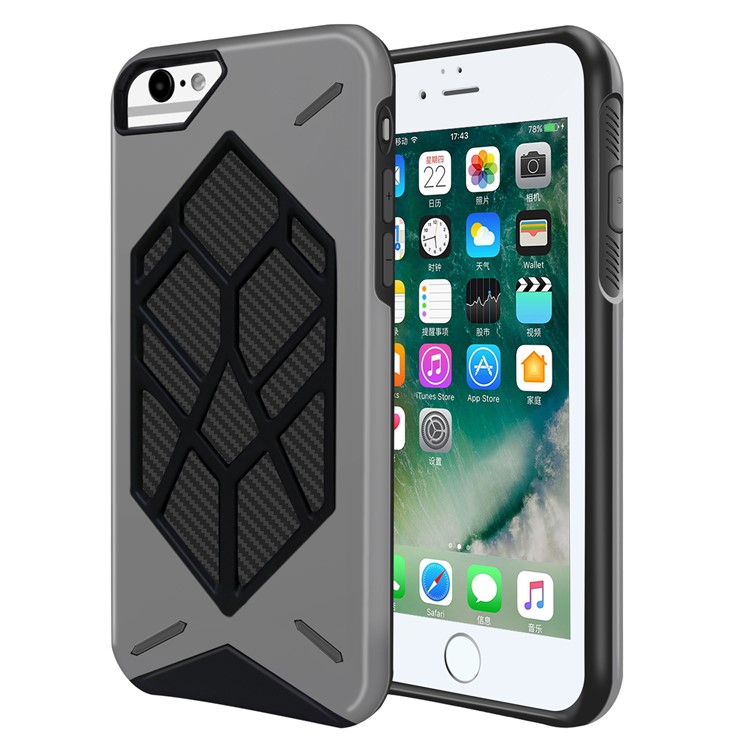 

Geometric Figure Armor PC + TPU Hybrid Shockproof Shell for iPhone 8 /7/6s/6 - Grey