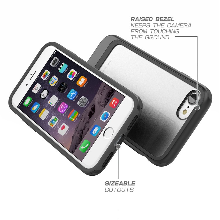 Metallic Spray Paint Clear PC + TPU Hybrid Back Case for iPhone 8/7 - Black-3