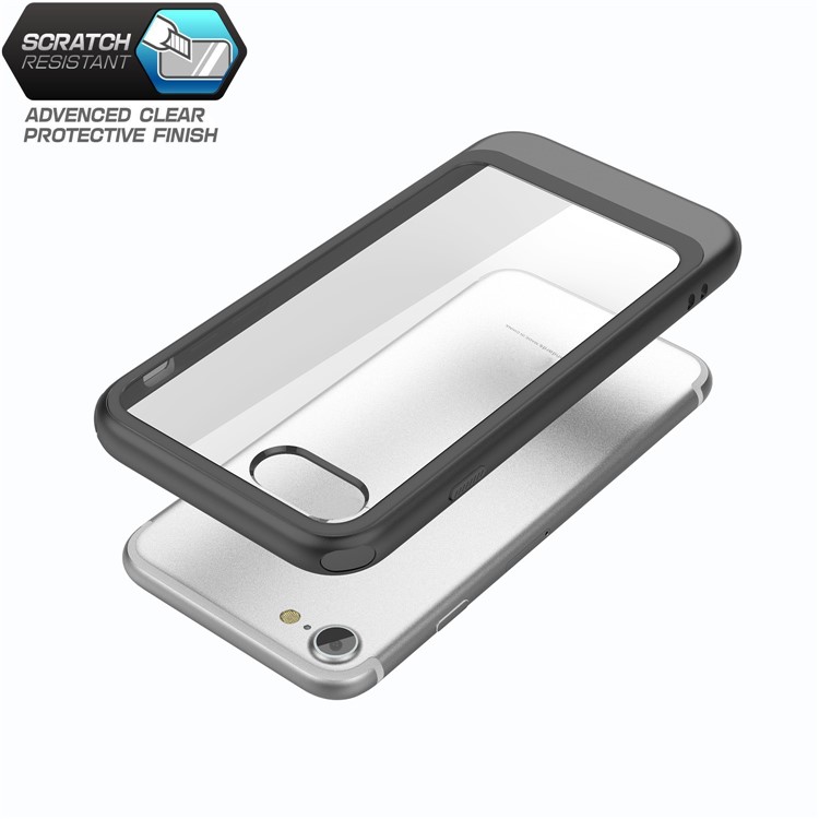 Metallic Spray Paint Clear PC + TPU Hybrid Back Case for iPhone 8/7 - Black-5