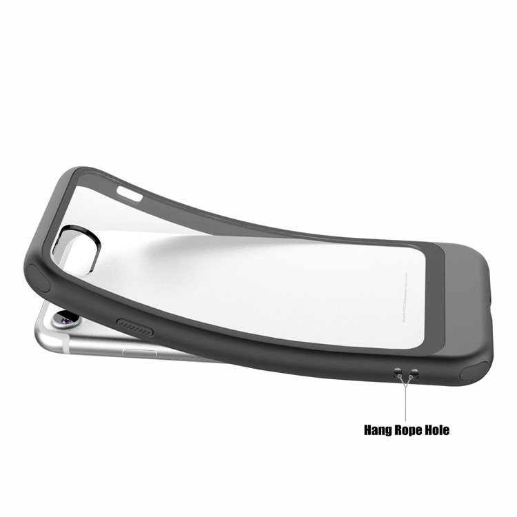 Metallic Spray Paint Clear PC + TPU Hybrid Back Case for iPhone 8/7 - Black-7