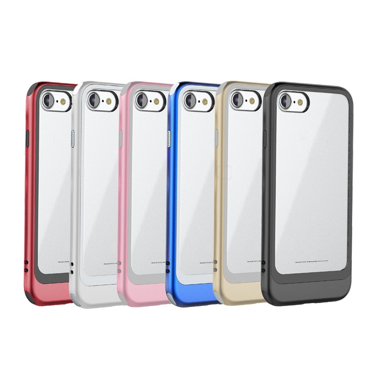 Metallic Spray Paint Clear PC + TPU Hybrid Back Case for iPhone 8/7 - Black-8