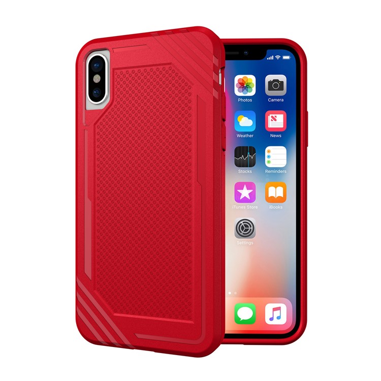 

Anti-slip Armor TPU Cover Case for iPhone X/XS 5.8 inch - Red
