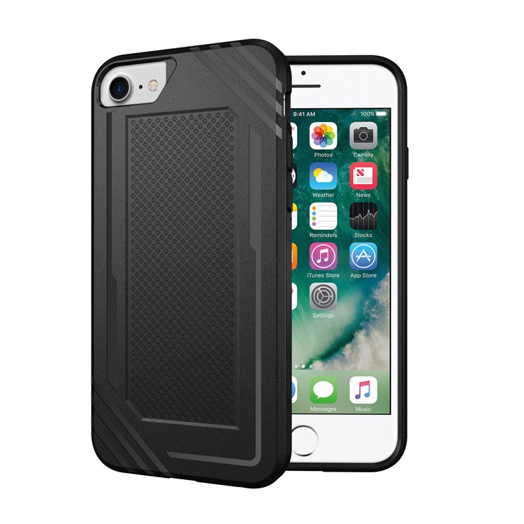 

Противоскользящая Броня TPU Чехол Для Iphone 8/7 - Черный, iPhone 8