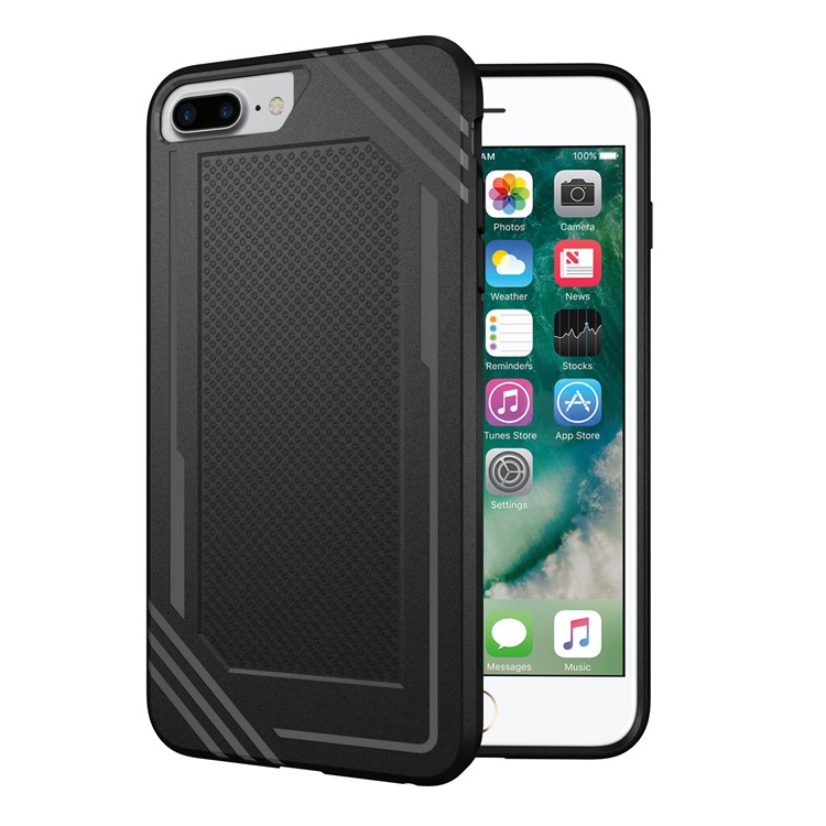 

Anti-slip Armor TPU Back Phone Case for iPhone 8 Plus / 7 Plus - Black