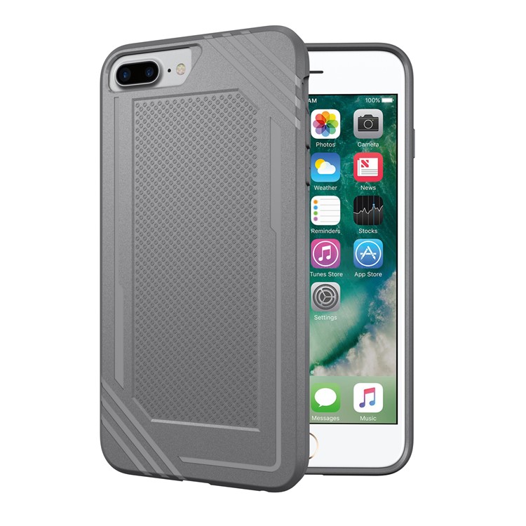 

Anti-slip Armor TPU Back Phone Cover for iPhone 8 Plus / 7 Plus - Grey