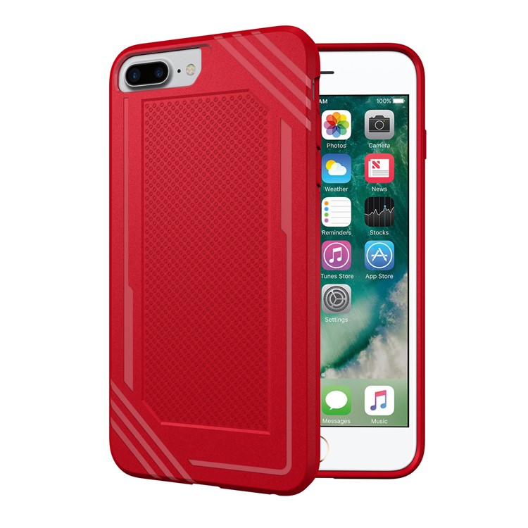 

Anti-slip Armor TPU Back Mobile Case for iPhone 8 Plus / 7 Plus - Red