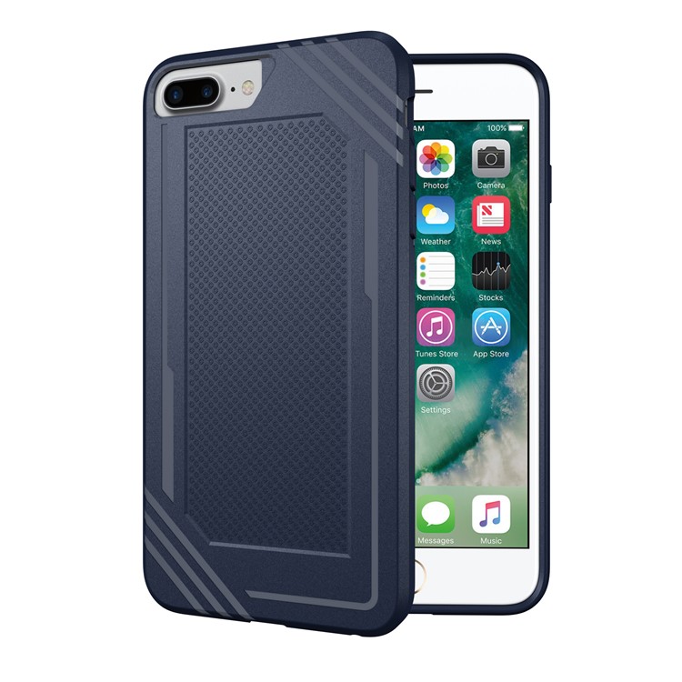 

Anti-slip Armor TPU Back Mobile Casing for iPhone 8 Plus / 7 Plus - Blue