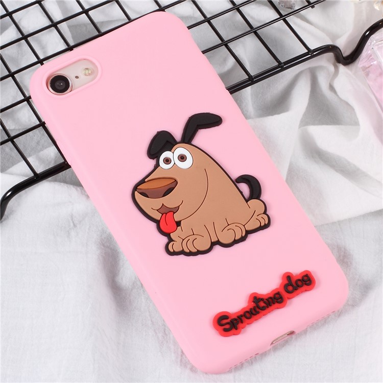 

3D Cartoon Pattern Soft TPU Mobile Shell for iPhone 8/7 4.7 inch - Brown Dog