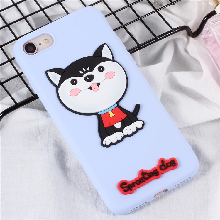 

3D Cartoon Pattern Soft TPU Phone Casing for iPhone 8/7 4.7 inch - Adorable Dog