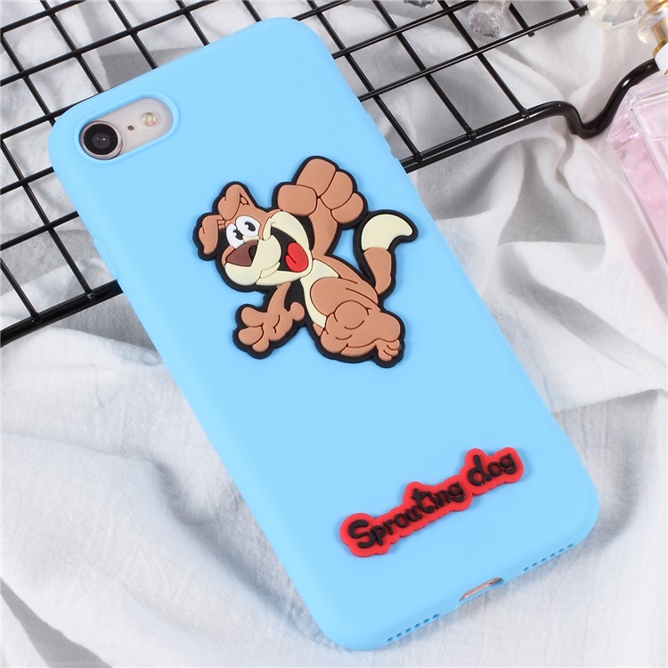 

3D Cartoon Pattern Soft TPU Phone Cover for iPhone 8/7 4.7 inch - Happy Dog