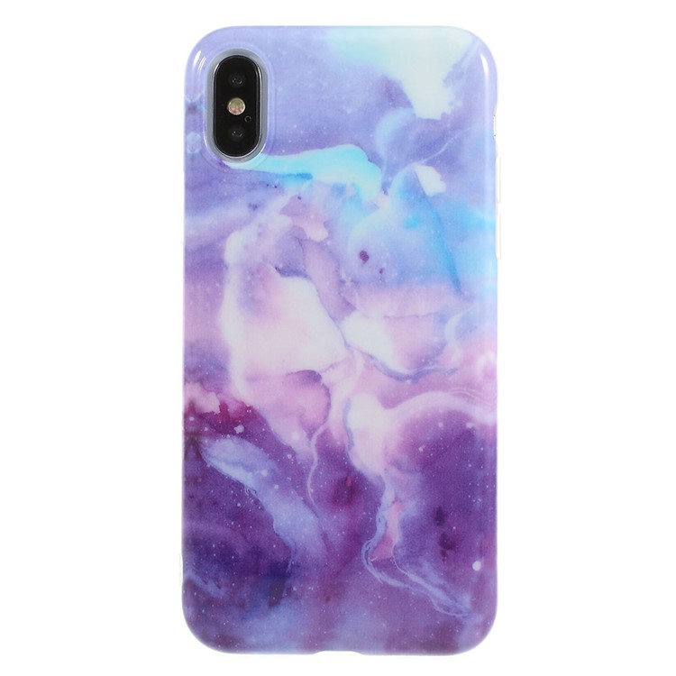 Для iphone x мраморный узор imd tpu чехол для мобильного телефона - пурпурный