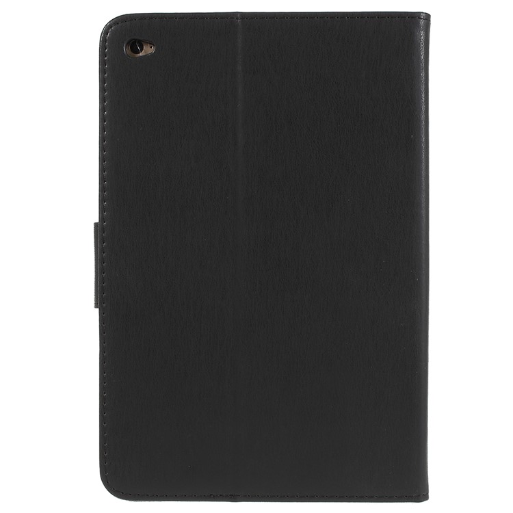 Imprint Butterfly Flower Leather Stand Wallet Case for iPad mini 4 - Black-3