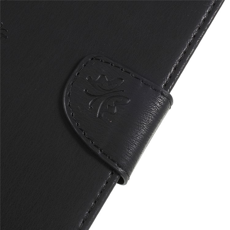 Imprint Butterfly Flower Leather Stand Wallet Case for iPad mini 4 - Black-9