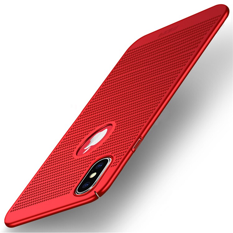 Tampa De Telefone De Dissipação De Calor De Plástico Duro MOFI Para Iphone X (dez) 5,8 Polegadas - Vermelho-1