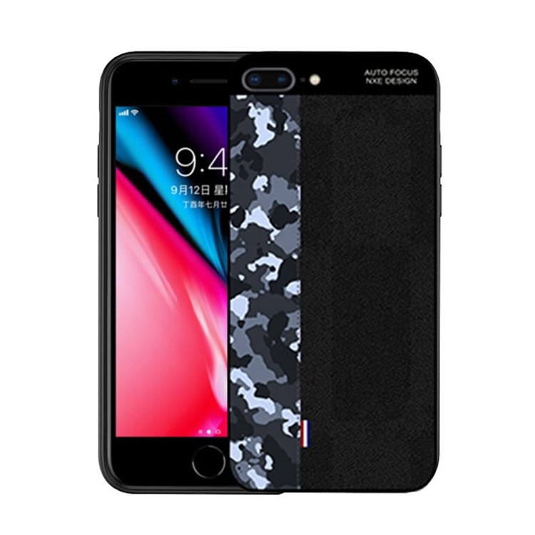 

NXE Camouflage Pattern Splicing TPU Case for iPhone 8 Plus / 7 Plus - Blue Camouflage / Black, iPhone 8 Plus